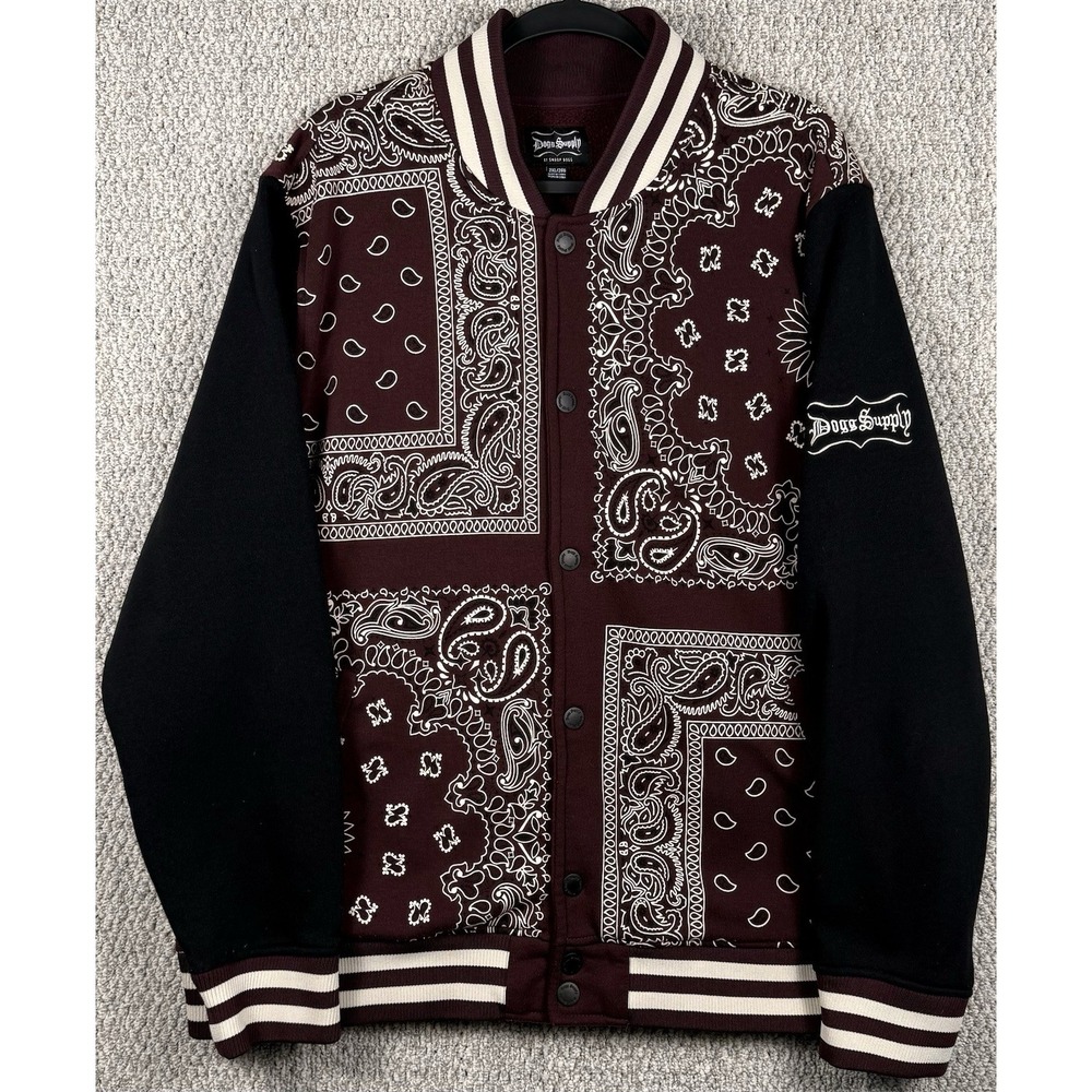 Dogg Supply Snoop Dogg Bandana Varsity Jacket 2XL Burgundy Streetwear